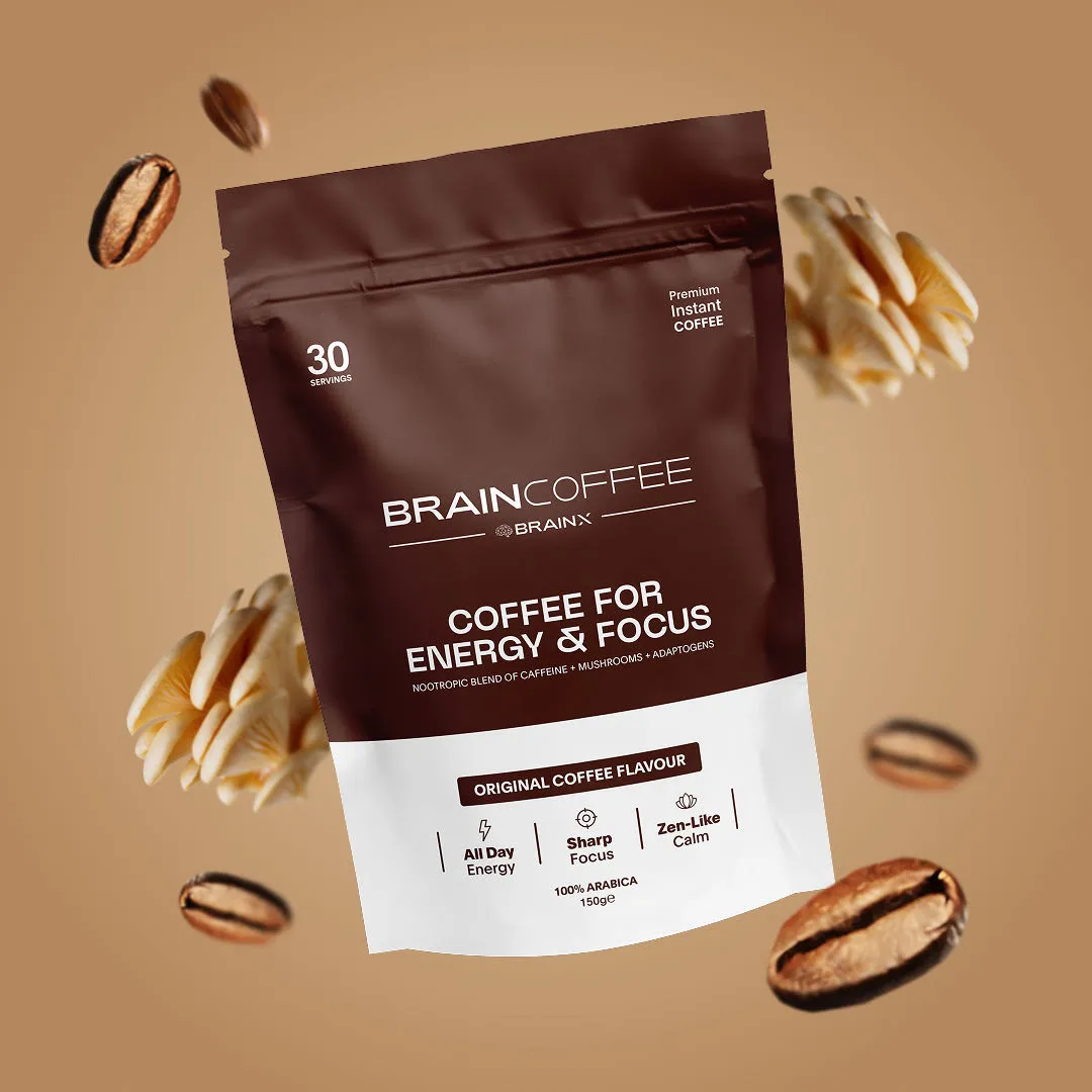 Опаковка BrainCoffee и основни характеристики на продукта